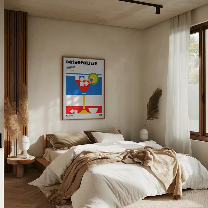Cosmopolitan Bauhaus Cocktail - Stretched Canvas, Poster or Fine Art Print I Heart Wall Art