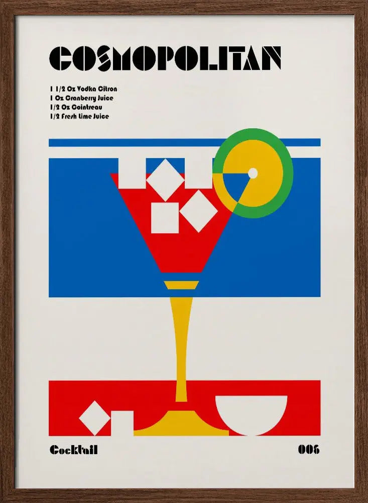 Cosmopolitan Bauhaus Cocktail - Stretched Canvas, Poster or Fine Art Print I Heart Wall Art