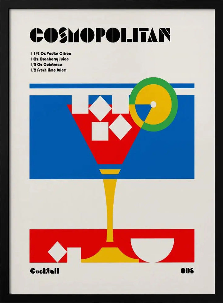 Cosmopolitan Bauhaus Cocktail - Stretched Canvas, Poster or Fine Art Print I Heart Wall Art
