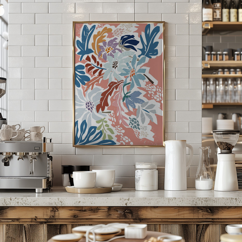 Cosmopolitan Flowers Peachy - Stretched Canvas, Poster or Fine Art Print I Heart Wall Art