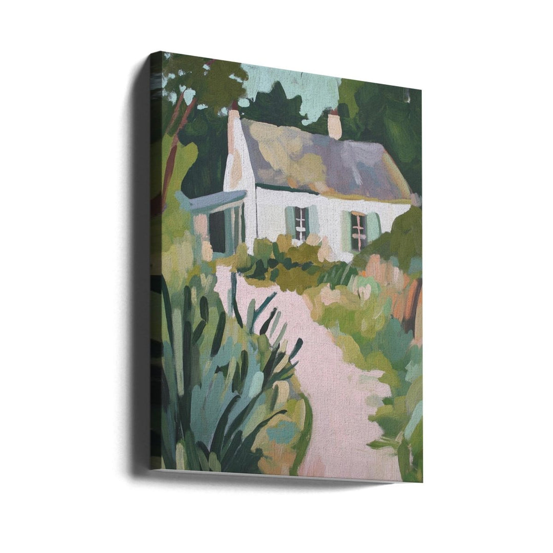 Cottage Pathway - Stretched Canvas, Poster or Fine Art Print - I Heart Wall Art - Poster Print, Canvas Print or Framed Art Print
