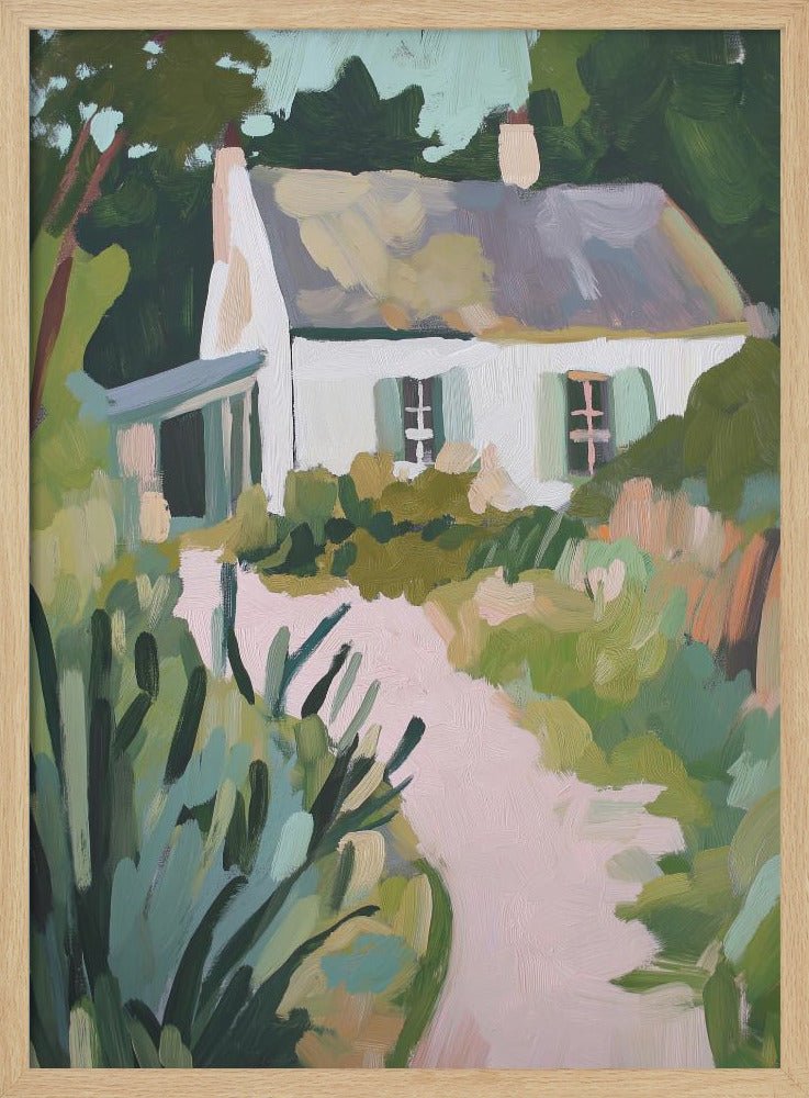 Cottage Pathway - Stretched Canvas, Poster or Fine Art Print - I Heart Wall Art - Poster Print, Canvas Print or Framed Art Print