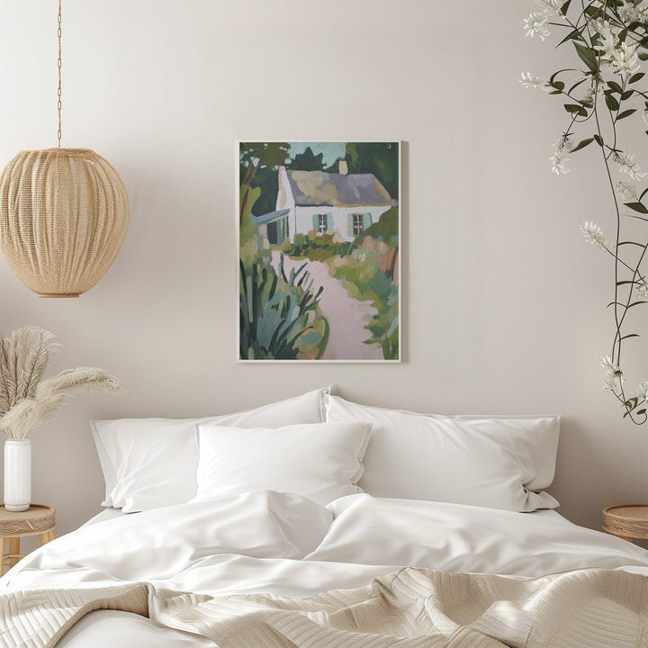 Cottage Pathway - Stretched Canvas, Poster or Fine Art Print - I Heart Wall Art - Poster Print, Canvas Print or Framed Art Print