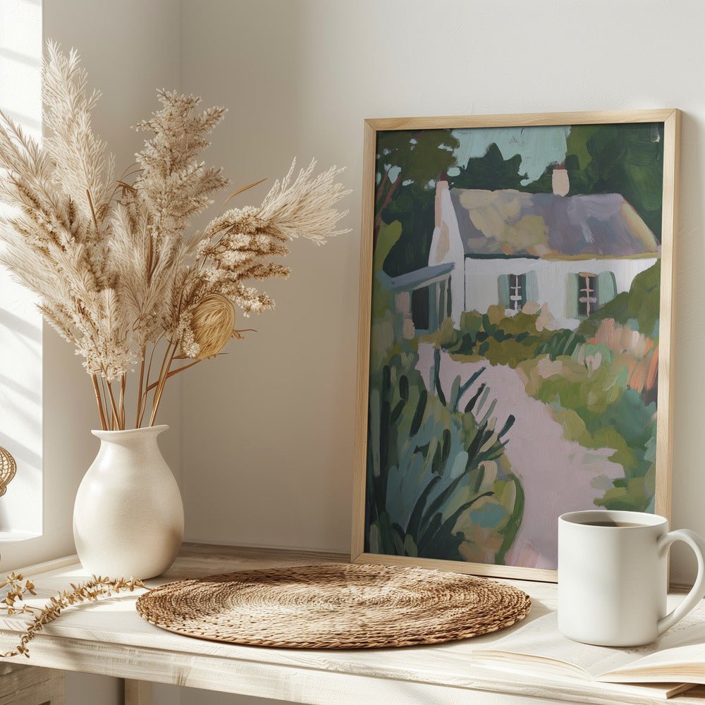 Cottage Pathway - Stretched Canvas, Poster or Fine Art Print - I Heart Wall Art - Poster Print, Canvas Print or Framed Art Print