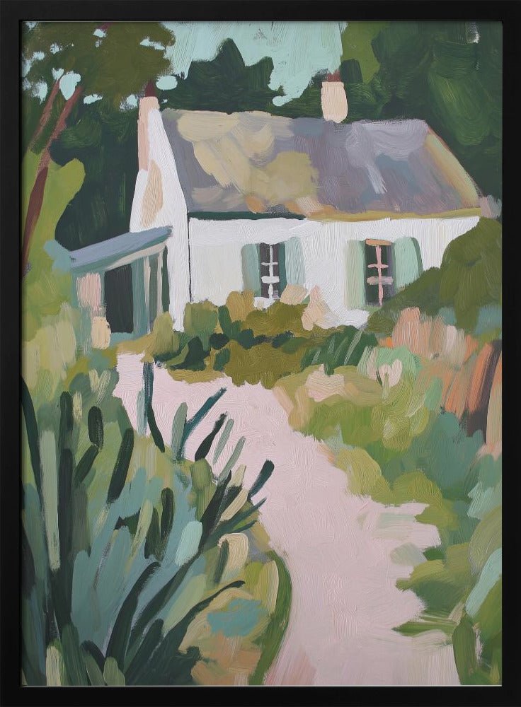 Cottage Pathway - Stretched Canvas, Poster or Fine Art Print - I Heart Wall Art - Poster Print, Canvas Print or Framed Art Print