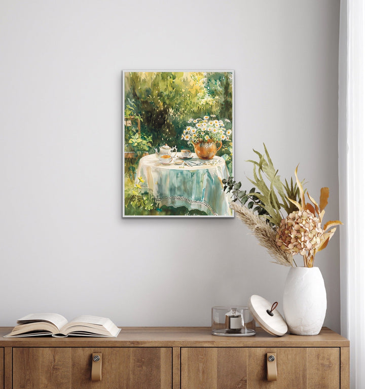Cottage Tea Party - Still Life Countryside Stretched Canvas or Wall Art Print I Heart Wall Art