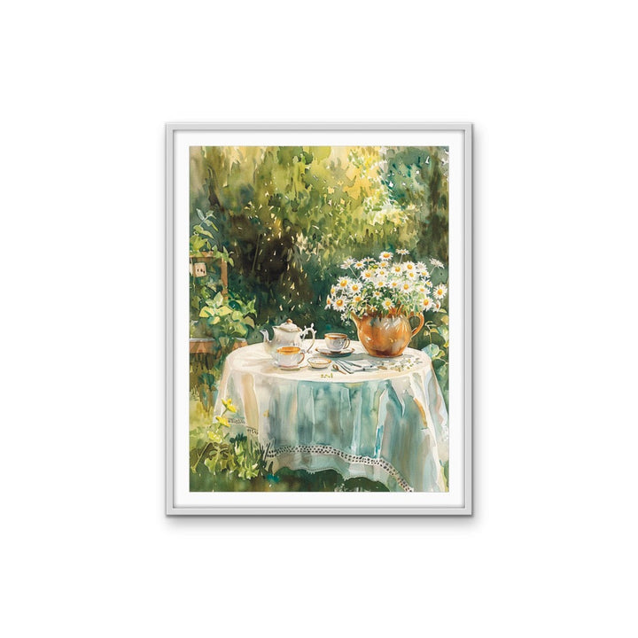 Cottage Tea Party - Still Life Countryside Stretched Canvas or Wall Art Print I Heart Wall Art