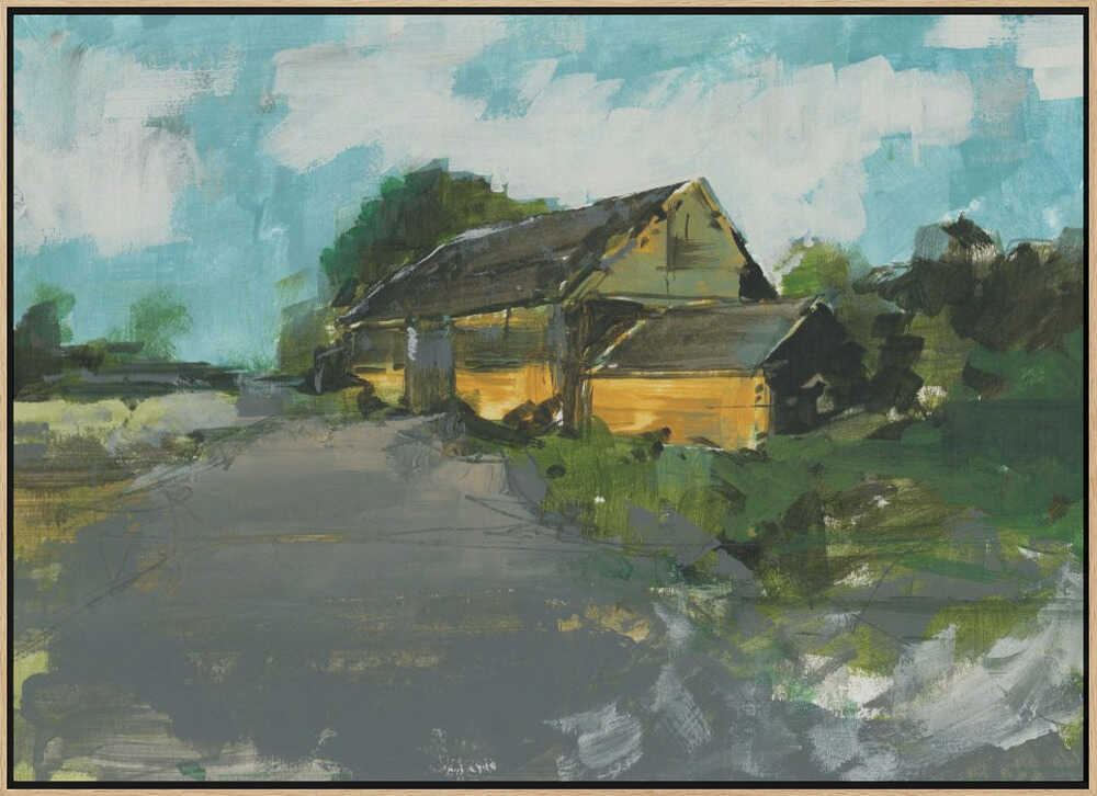 Country Barn Landscape 1 - Stretched Canvas, Poster or Fine Art Print - I Heart Wall Art - Poster Print, Canvas Print or Framed Art Print