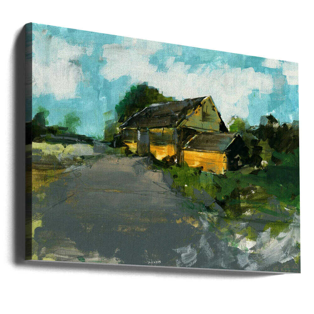 Country Barn Landscape 1 - Stretched Canvas, Poster or Fine Art Print - I Heart Wall Art - Poster Print, Canvas Print or Framed Art Print