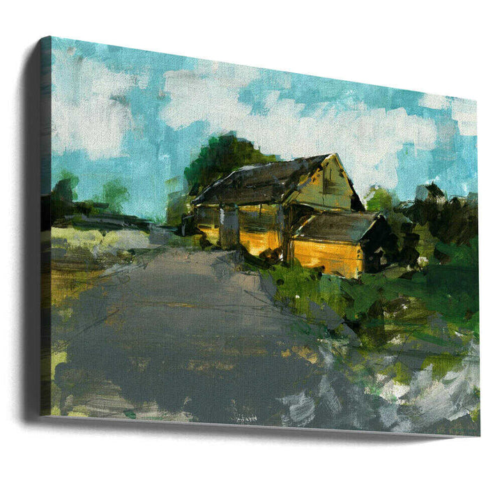 Country Barn Landscape 1 - Stretched Canvas, Poster or Fine Art Print - I Heart Wall Art - Poster Print, Canvas Print or Framed Art Print
