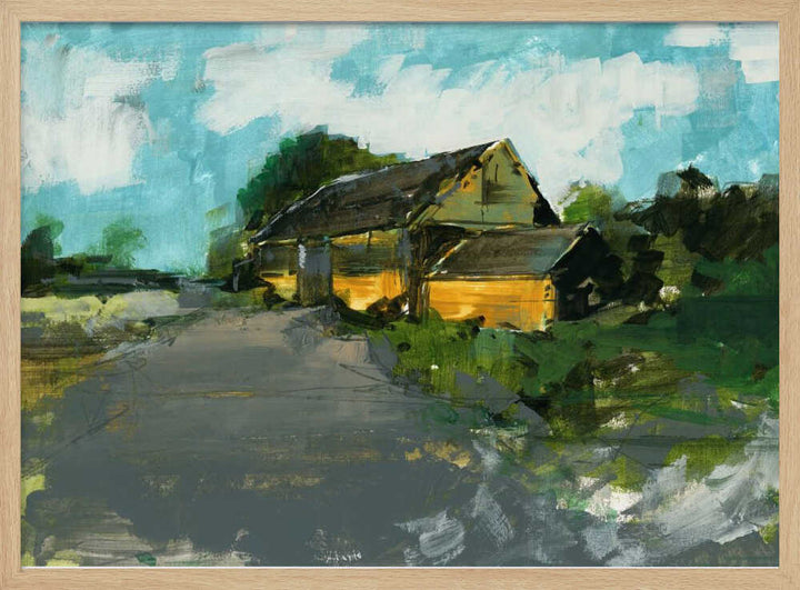 Country Barn Landscape 1 - Stretched Canvas, Poster or Fine Art Print - I Heart Wall Art - Poster Print, Canvas Print or Framed Art Print