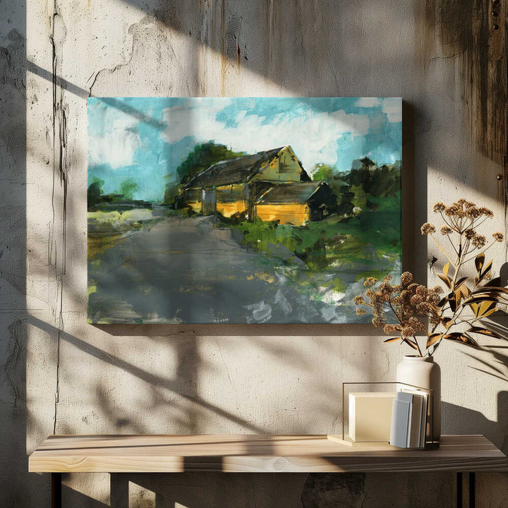 Country Barn Landscape 1 - Stretched Canvas, Poster or Fine Art Print - I Heart Wall Art - Poster Print, Canvas Print or Framed Art Print
