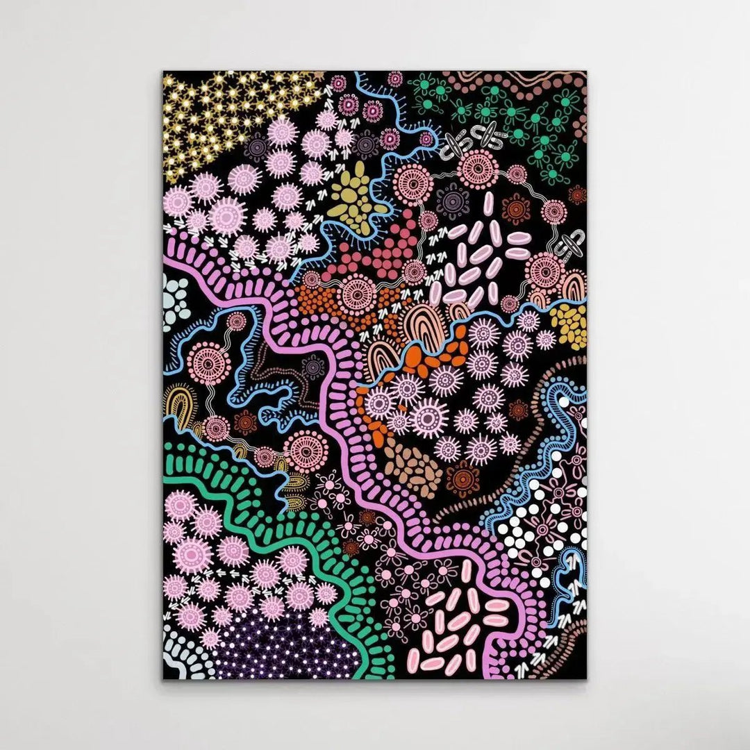 Country In Colour - Bright - Aboriginal Art Print By Leah Cummins - I Heart Wall Art - Poster Print, Canvas Print or Framed Art Print