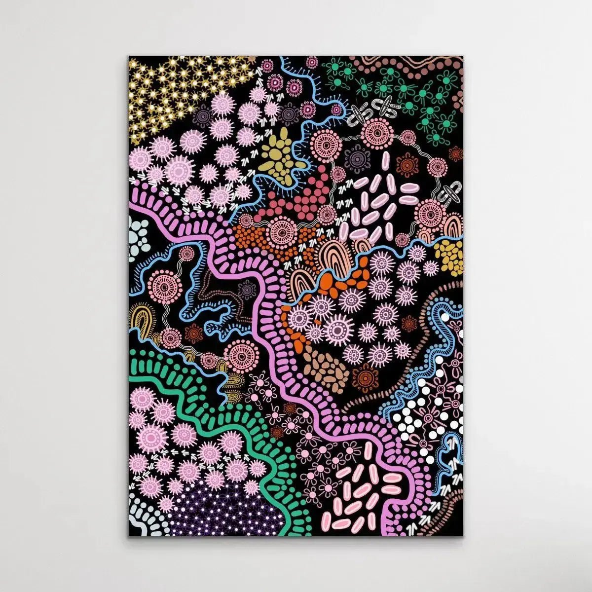 Country In Colour - Bright - Aboriginal Art Print By Leah Cummins - I Heart Wall Art - Poster Print, Canvas Print or Framed Art Print