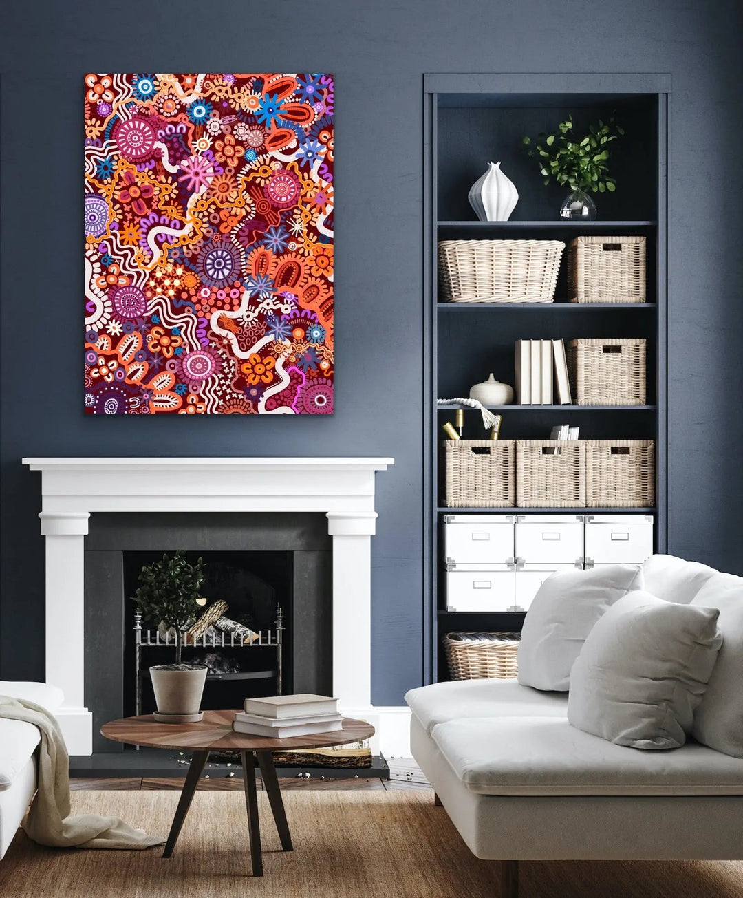 Country In Colour - Dark Pink -  Aboriginal Art Print By Leah Cummins I Heart Wall Art Australia 