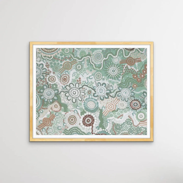 Country In Colour - Green-  Aboriginal Art Print By Leah Cummins I Heart Wall Art Australia 