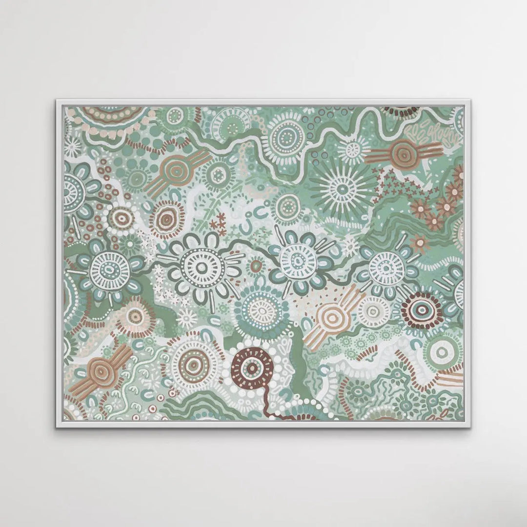 Country In Colour - Green-  Aboriginal Art Print By Leah Cummins I Heart Wall Art Australia 