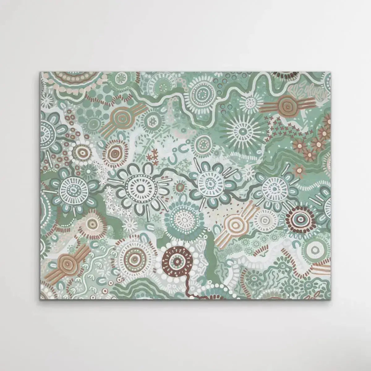 Country In Colour - Green-  Aboriginal Art Print By Leah Cummins I Heart Wall Art Australia 