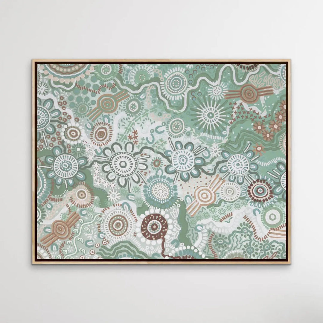 Country In Colour - Green-  Aboriginal Art Print By Leah Cummins I Heart Wall Art Australia 
