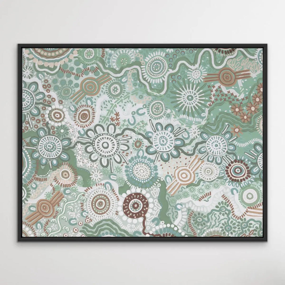 Country In Colour - Green-  Aboriginal Art Print By Leah Cummins I Heart Wall Art Australia 