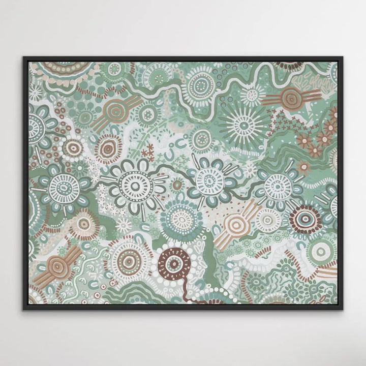 Country In Colour - Green-  Aboriginal Art Print By Leah Cummins I Heart Wall Art Australia 
