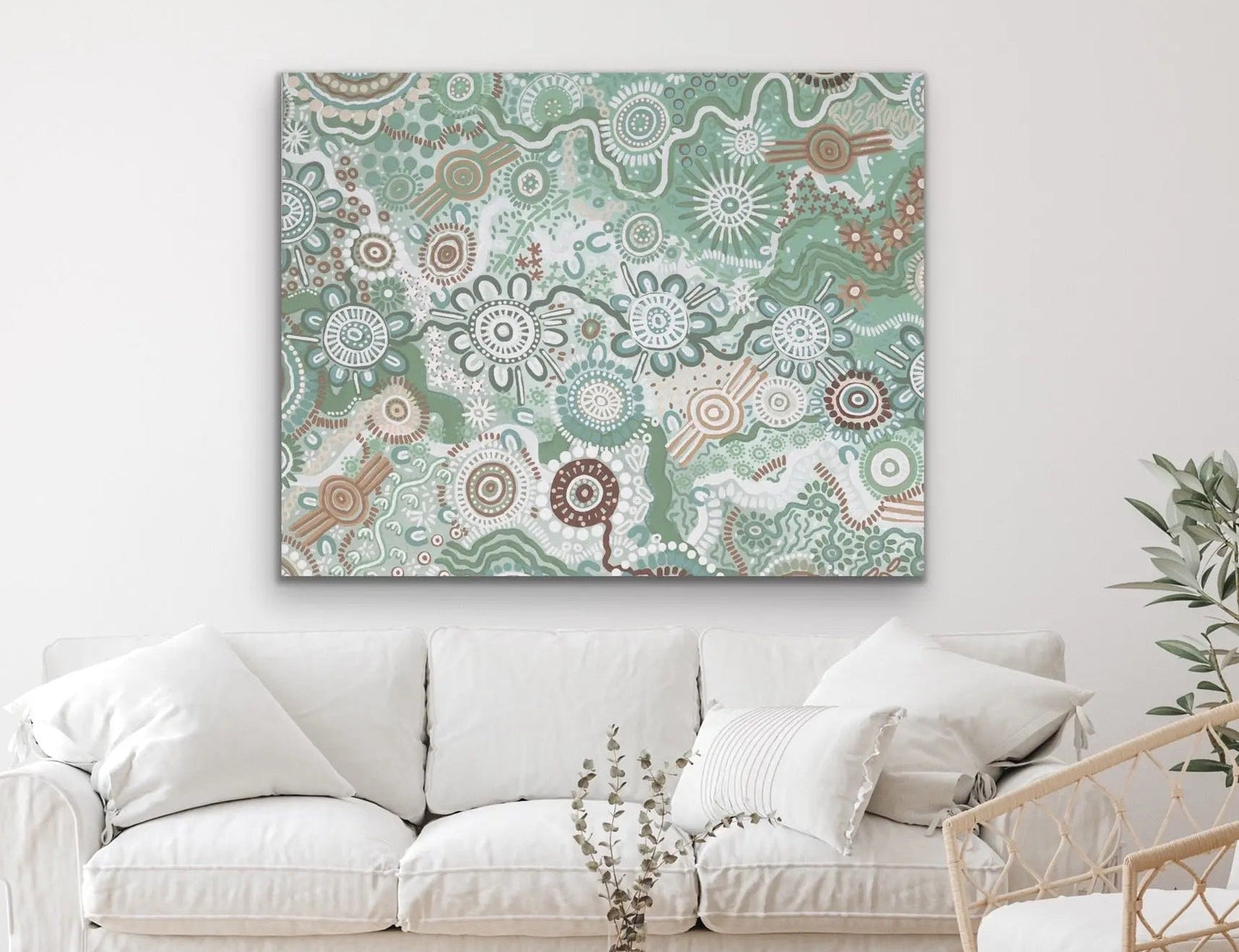 Country In Colour - Green-  Aboriginal Art Print By Leah Cummins I Heart Wall Art Australia 