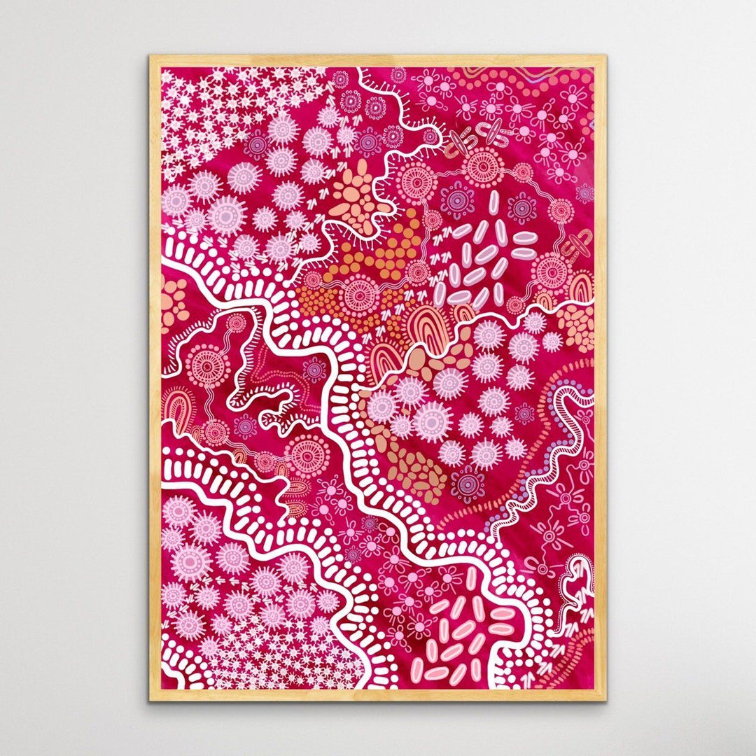 Country In Colour - Pink - Print Of Artwork by Leah Cummins - I Heart Wall Art