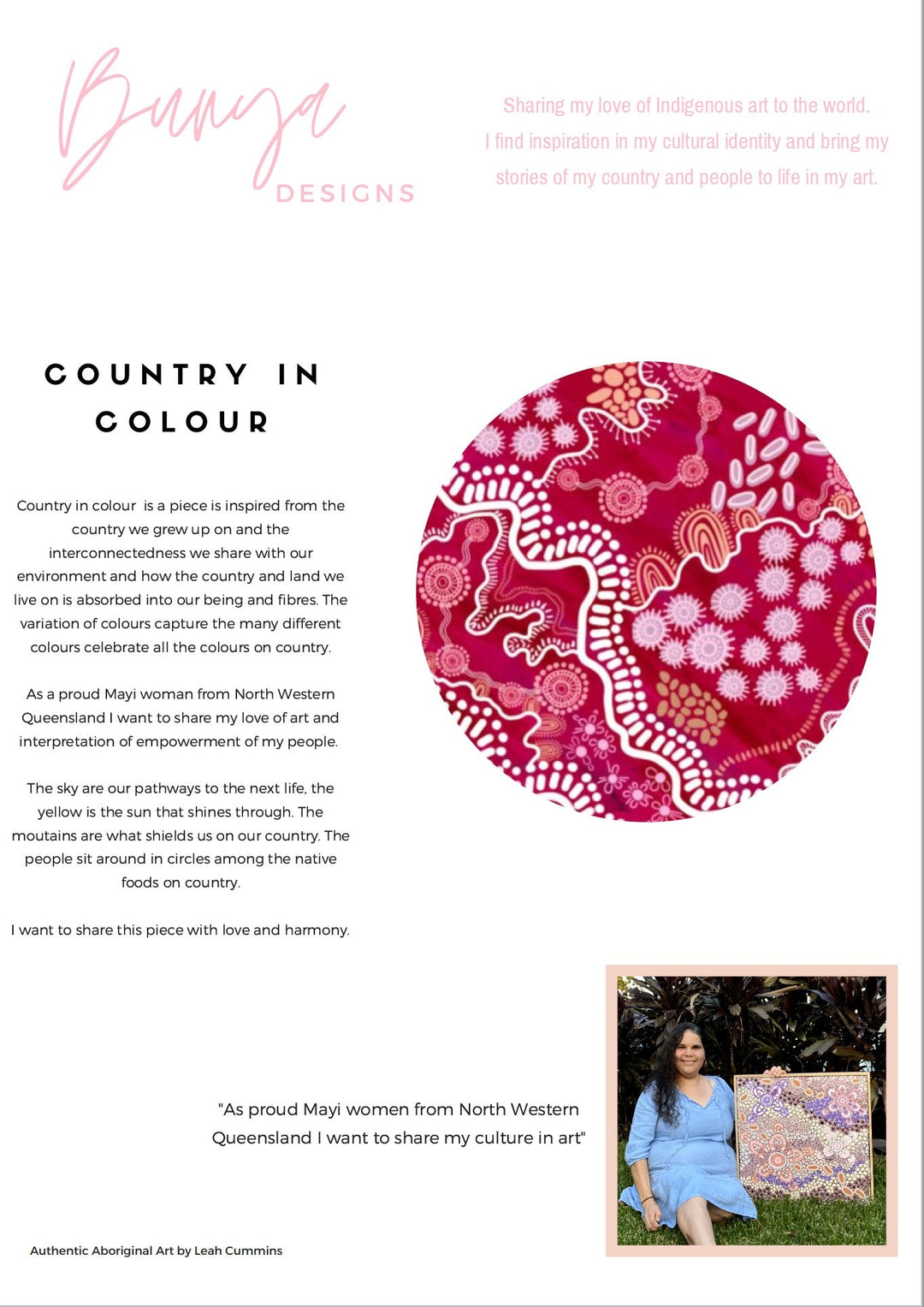 Country In Colour - Pink - Print Of Artwork by Leah Cummins - I Heart Wall Art