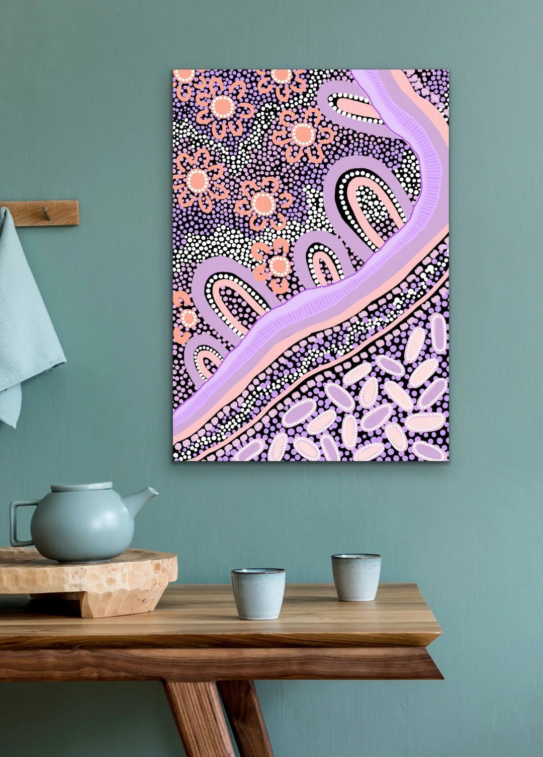 Country In Colour - Purple-  Aboriginal Art Print By Leah Cummins I Heart Wall Art Australia 
