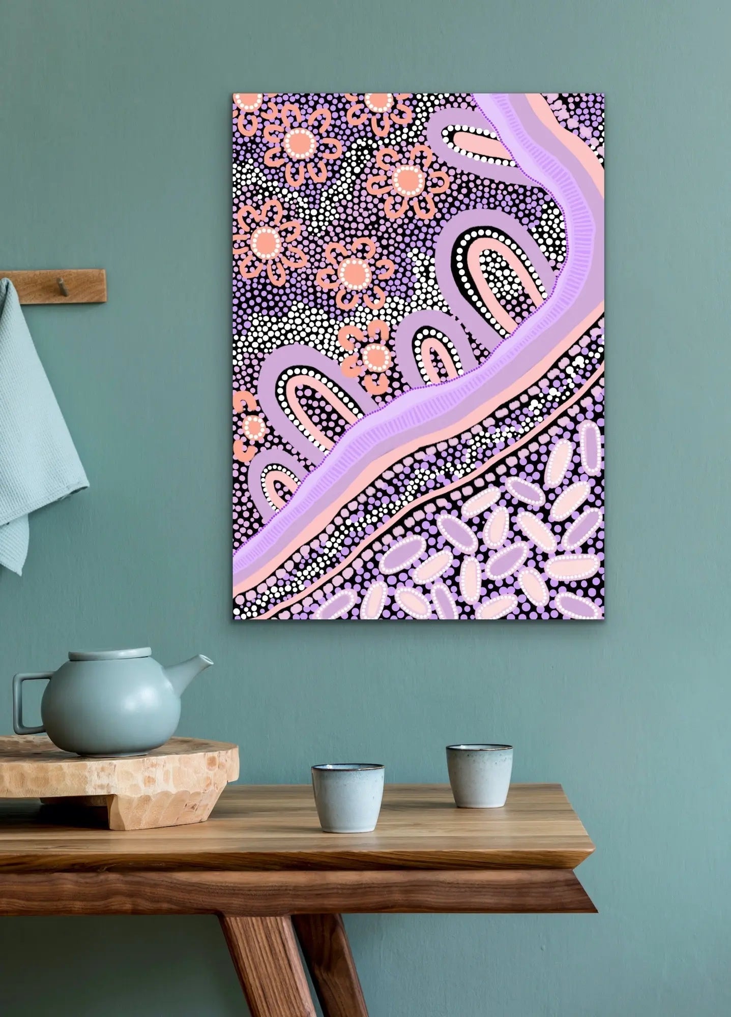 Country In Colour - Purple-  Aboriginal Art Print By Leah Cummins I Heart Wall Art Australia 
