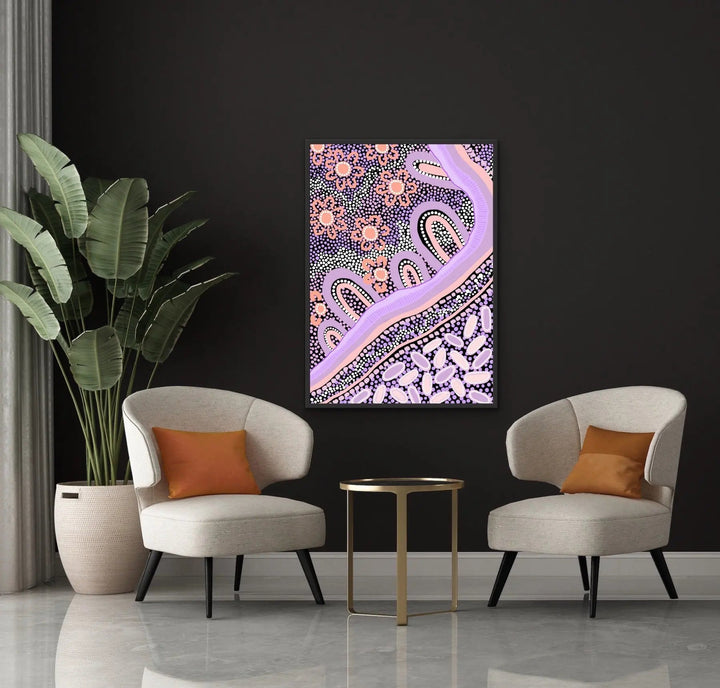 Country In Colour - Purple-  Aboriginal Art Print By Leah Cummins I Heart Wall Art Australia 