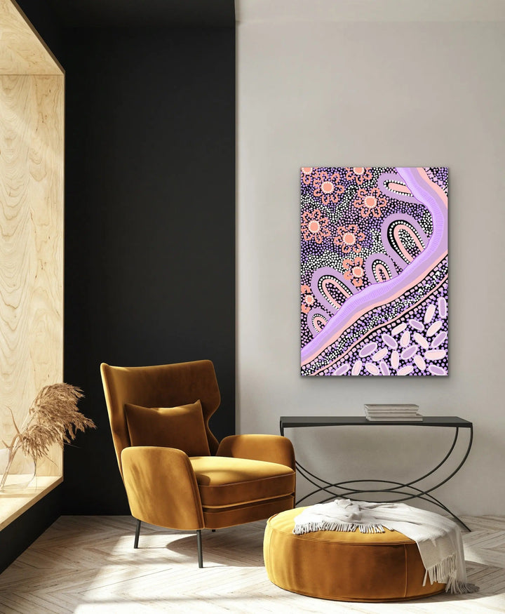 Country In Colour - Purple-  Aboriginal Art Print By Leah Cummins I Heart Wall Art Australia 