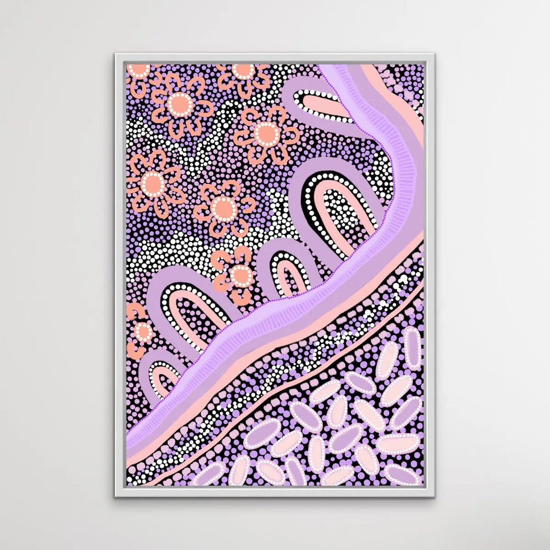 Country In Colour - Purple-  Aboriginal Art Print By Leah Cummins I Heart Wall Art Australia 