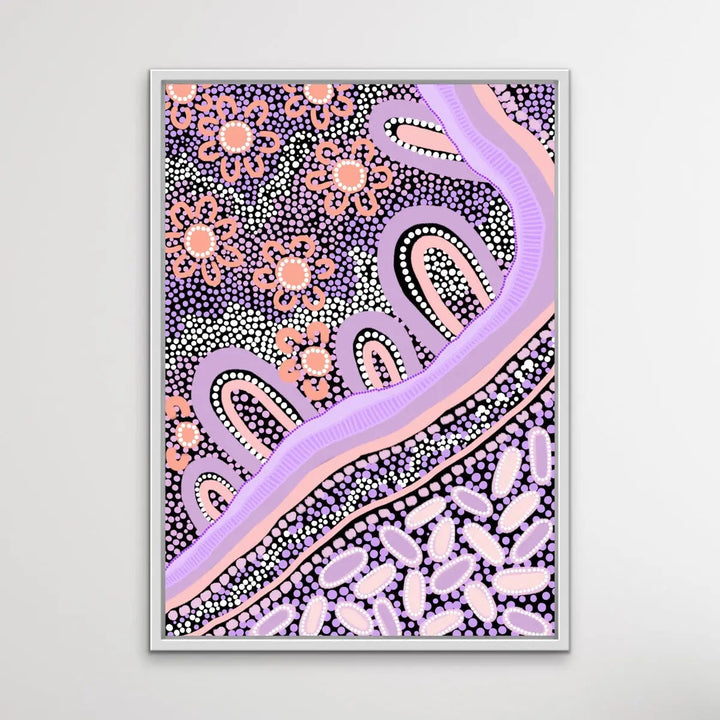 Country In Colour - Purple-  Aboriginal Art Print By Leah Cummins I Heart Wall Art Australia 