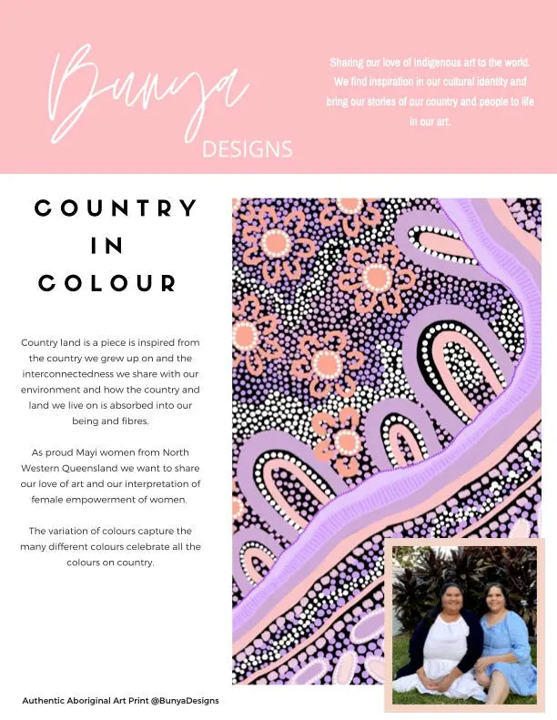 Country In Colour - Purple-  Aboriginal Art Print By Leah Cummins I Heart Wall Art Australia 