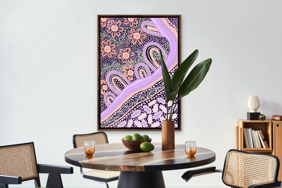 Country In Colour - Purple-  Aboriginal Art Print By Leah Cummins I Heart Wall Art Australia 