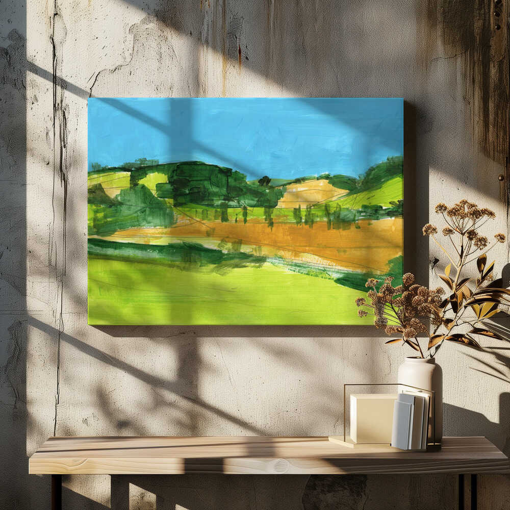 Country Landscape 1 - Stretched Canvas, Poster or Fine Art Print - I Heart Wall Art - Poster Print, Canvas Print or Framed Art Print