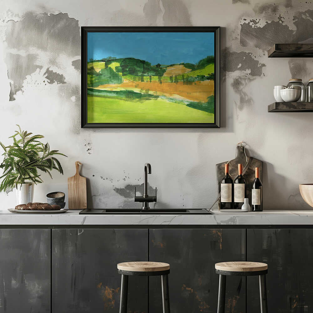Country Landscape 1 - Stretched Canvas, Poster or Fine Art Print - I Heart Wall Art - Poster Print, Canvas Print or Framed Art Print
