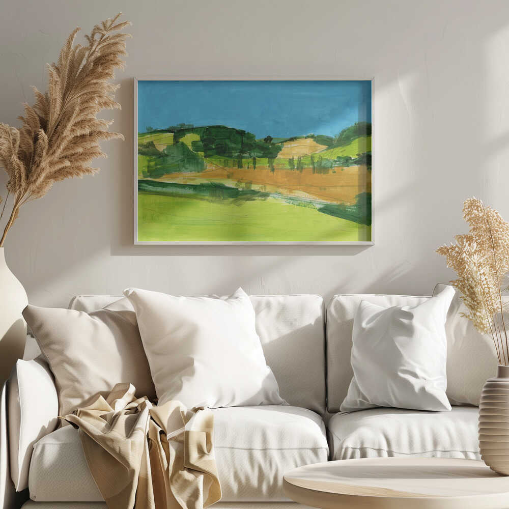 Country Landscape 1 - Stretched Canvas, Poster or Fine Art Print - I Heart Wall Art - Poster Print, Canvas Print or Framed Art Print
