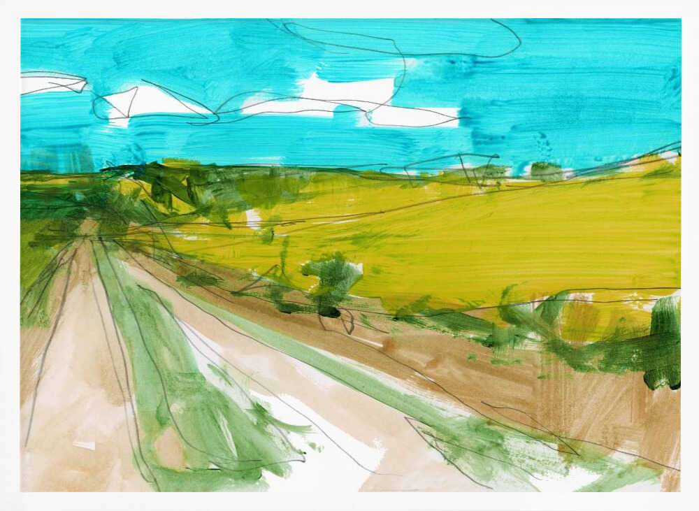 Country Landscape 2 - Stretched Canvas, Poster or Fine Art Print - I Heart Wall Art - Poster Print, Canvas Print or Framed Art Print
