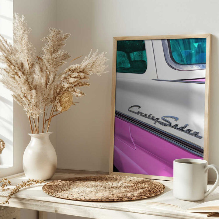 Country Sedan - Stretched Canvas, Poster or Fine Art Print - I Heart Wall Art - Poster Print, Canvas Print or Framed Art Print