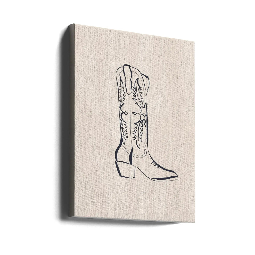 Cowboy Boots By Ivy Green Illustrations - Stretched Canvas, Poster or Fine Art Print I Heart Wall Art