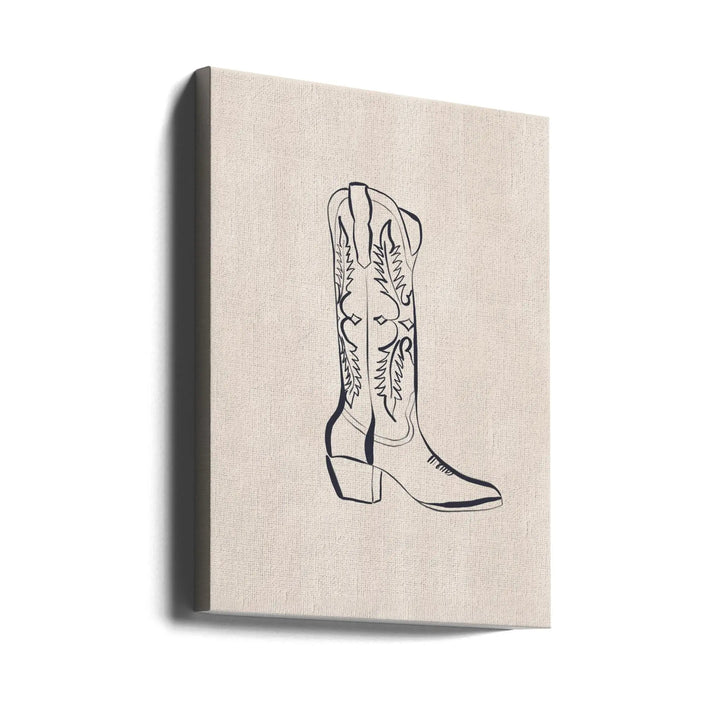 Cowboy Boots By Ivy Green Illustrations - Stretched Canvas, Poster or Fine Art Print I Heart Wall Art