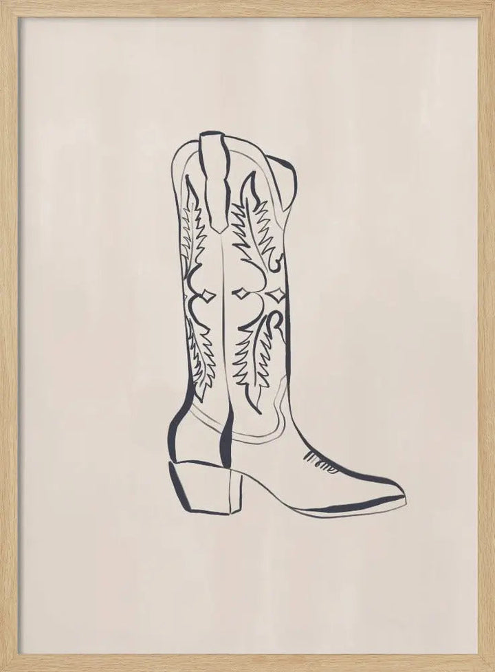 Cowboy Boots By Ivy Green Illustrations - Stretched Canvas, Poster or Fine Art Print I Heart Wall Art