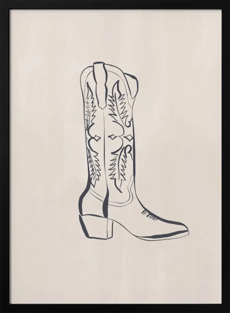 Cowboy Boots By Ivy Green Illustrations - Stretched Canvas, Poster or Fine Art Print I Heart Wall Art