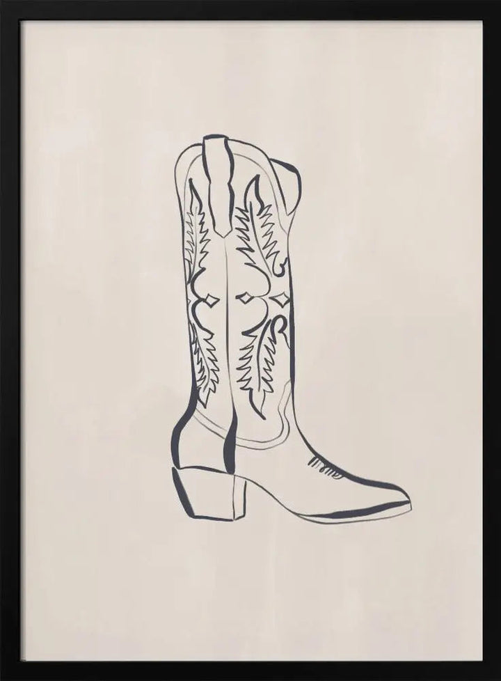 Cowboy Boots By Ivy Green Illustrations - Stretched Canvas, Poster or Fine Art Print I Heart Wall Art