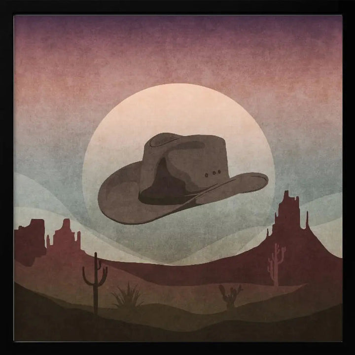 Cowboy Hat - Square Stretched Canvas, Poster or Fine Art Print I Heart Wall Art
