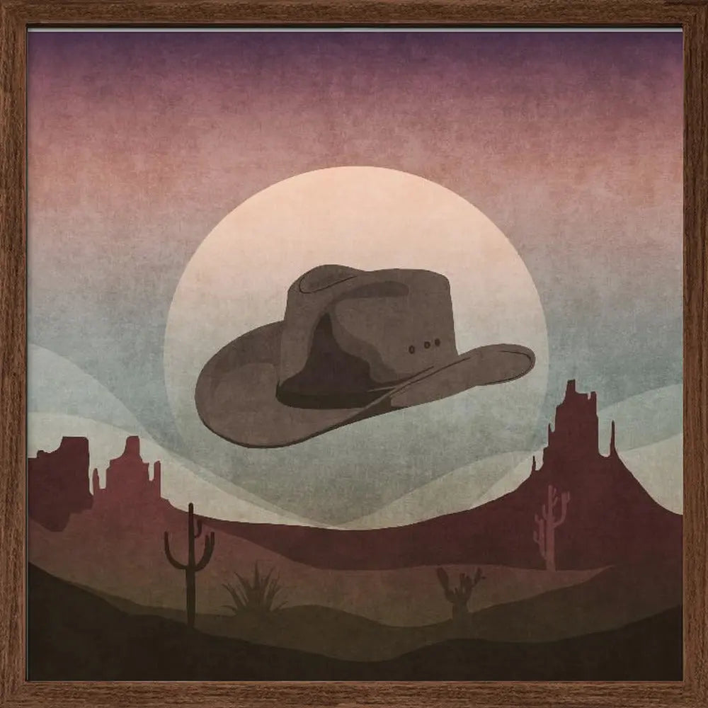 Cowboy Hat - Square Stretched Canvas, Poster or Fine Art Print I Heart Wall Art