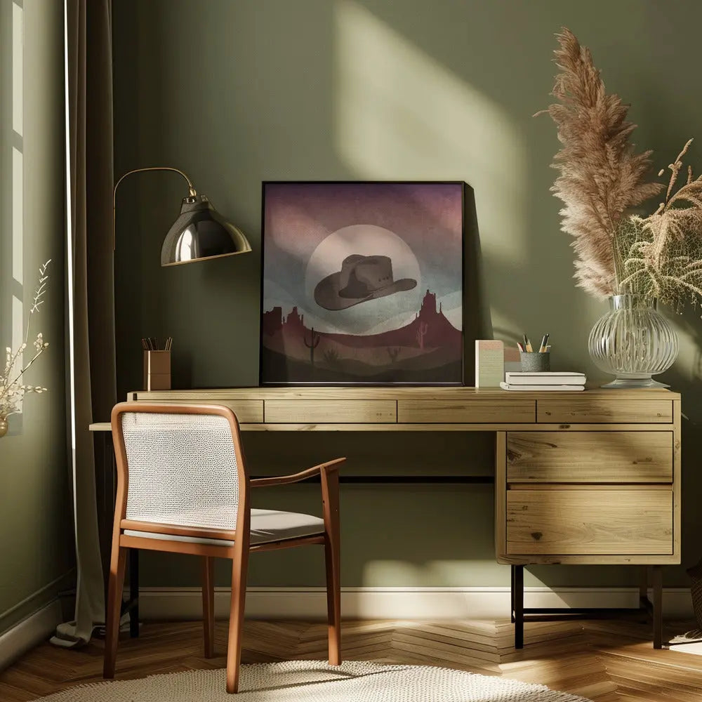Cowboy Hat - Square Stretched Canvas, Poster or Fine Art Print I Heart Wall Art