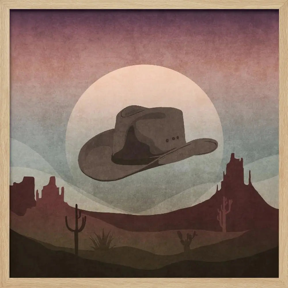Cowboy Hat - Square Stretched Canvas, Poster or Fine Art Print I Heart Wall Art